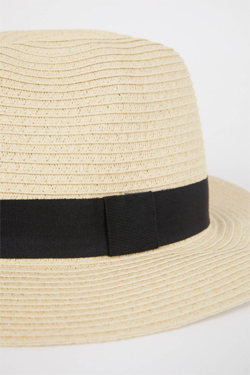 FEMME Beige Chapeau De Paille Femme