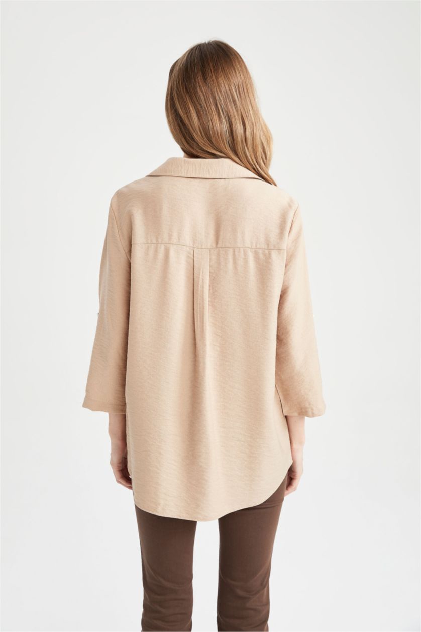 حريمي فيزوني قميص قصة عادية كم طويل