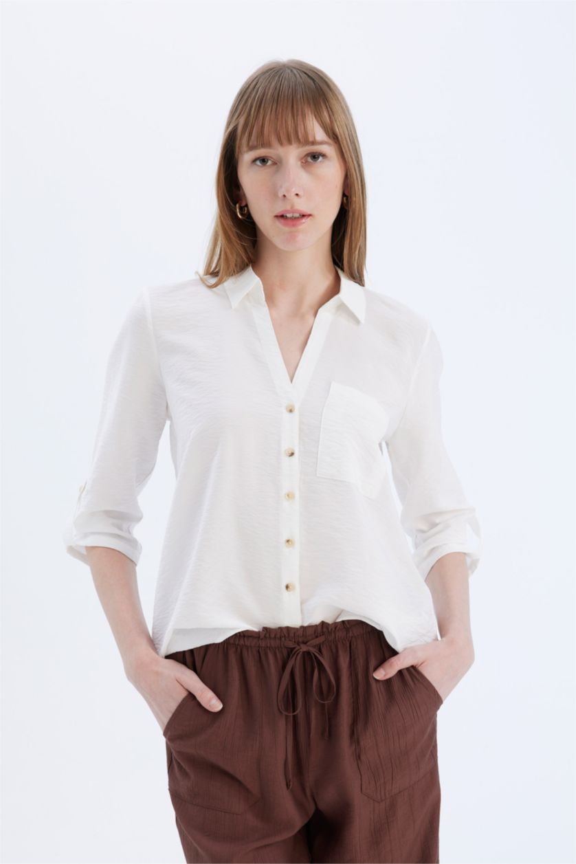 نساء اوف وايت Regular Fit Long Sleeve Shirt