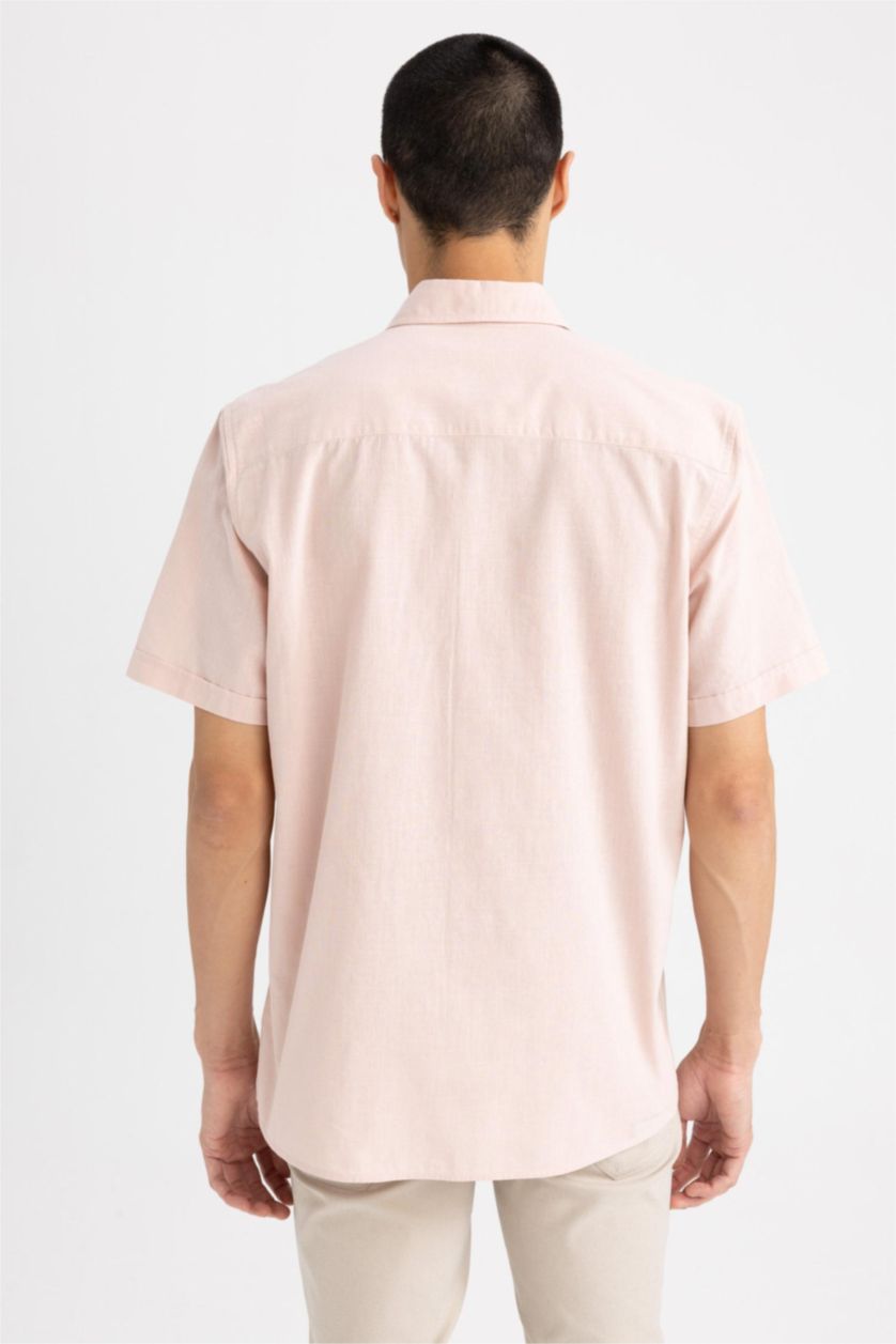 رجال زهري قميص بولو نص كم قصة عادية