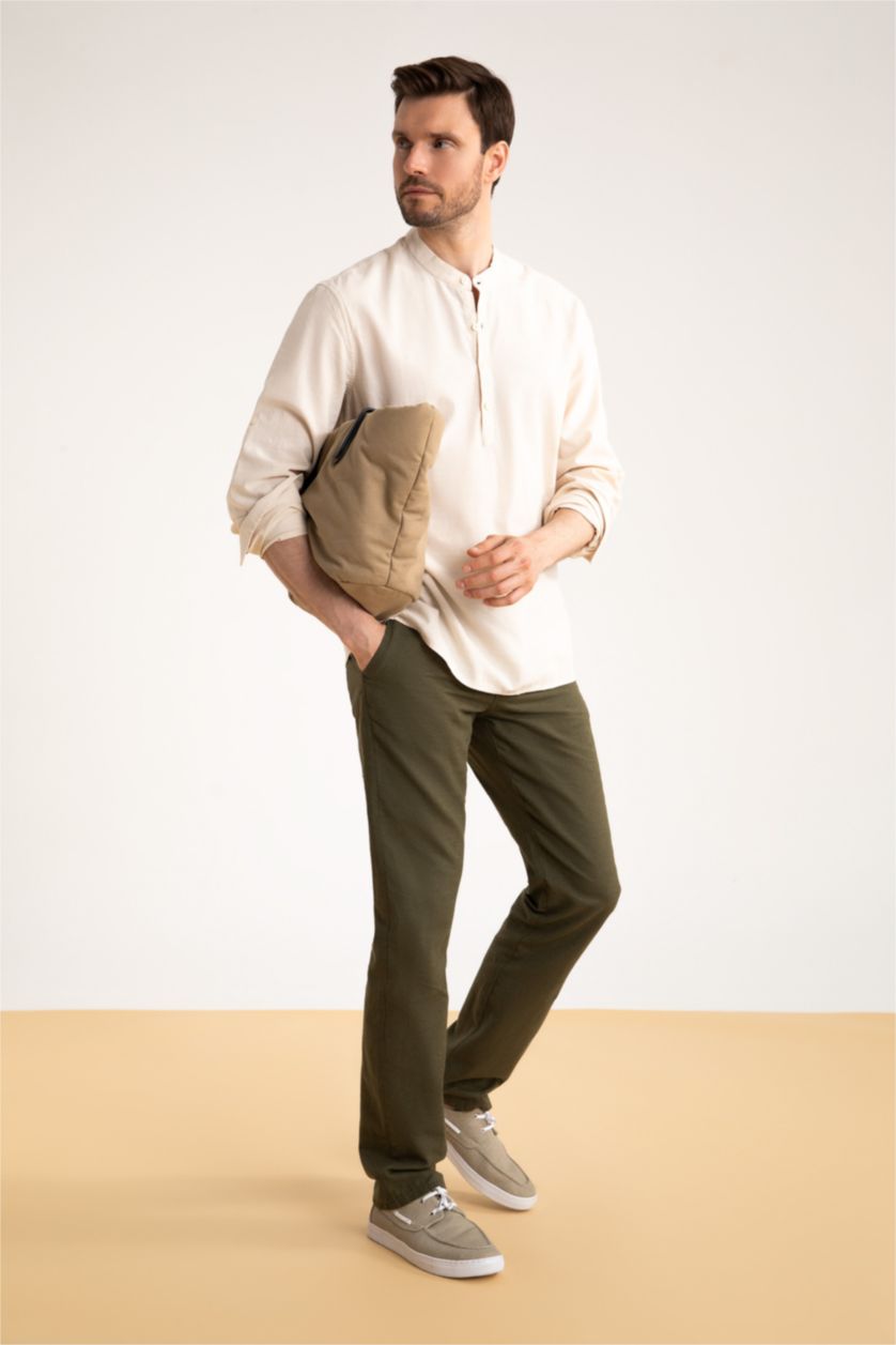 MAN Sand Slim Fit Long Sleeve Shirt