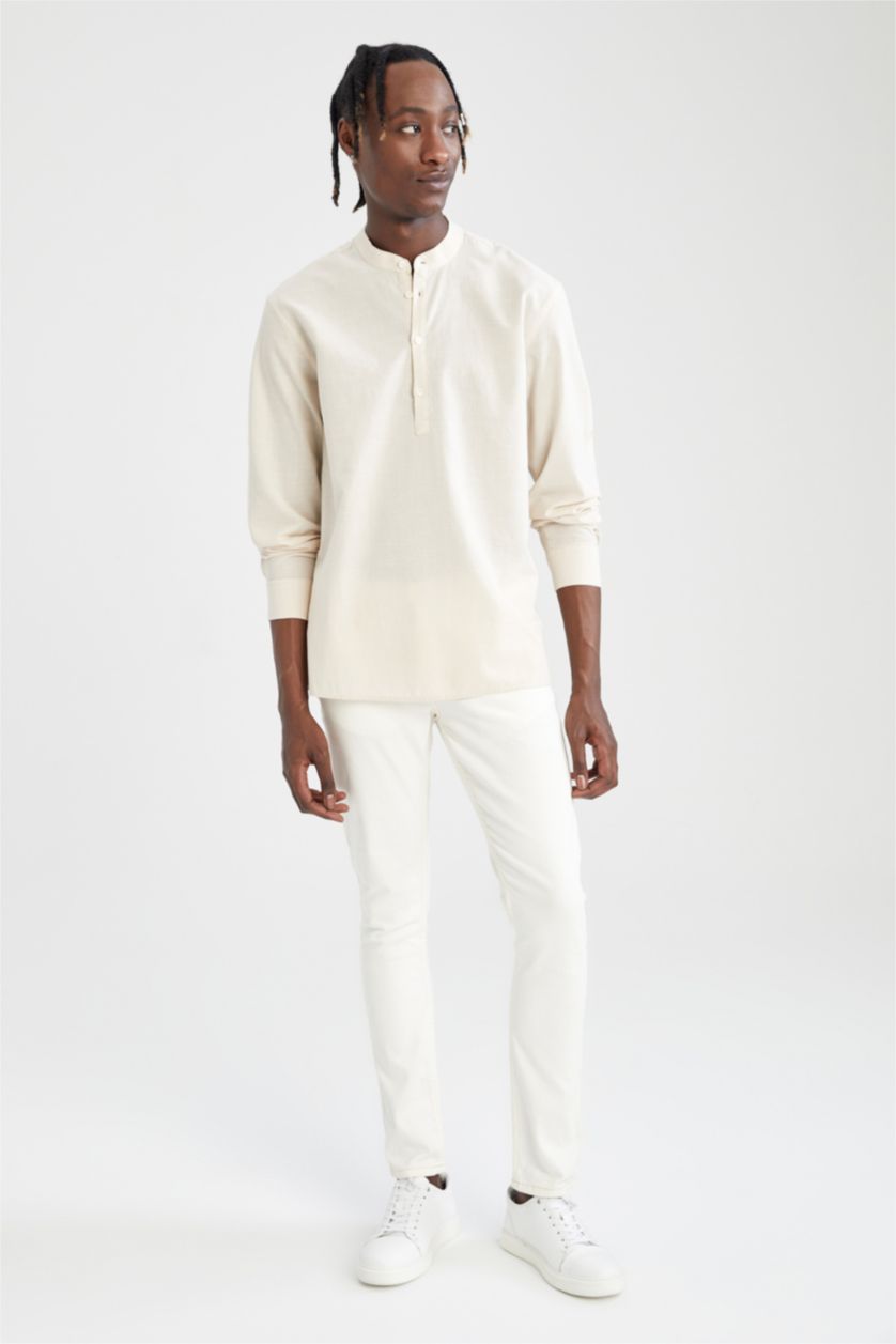 MAN Sand Slim Fit Long Sleeve Shirt