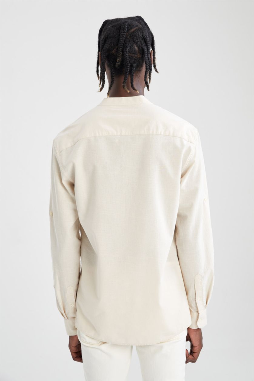 MAN Sand Slim Fit Long Sleeve Shirt