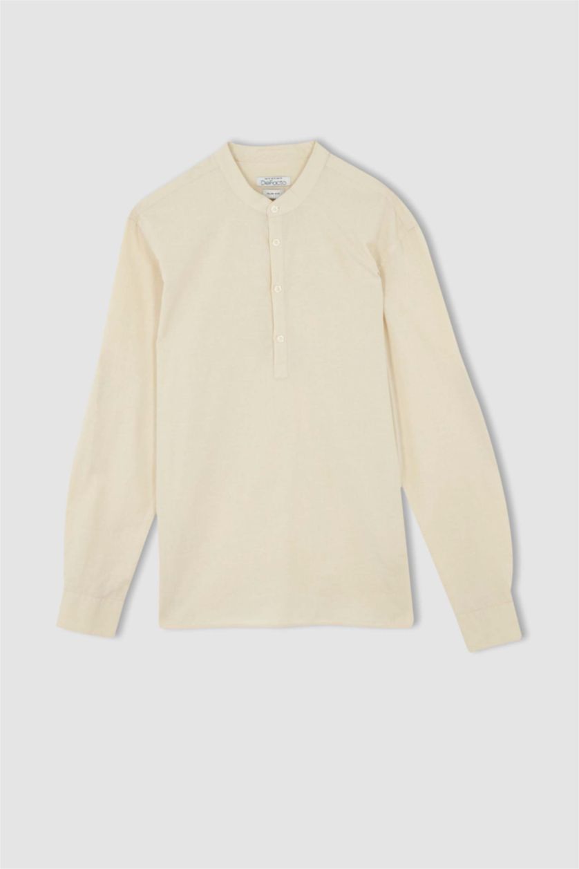 MAN Sand Slim Fit Long Sleeve Shirt
