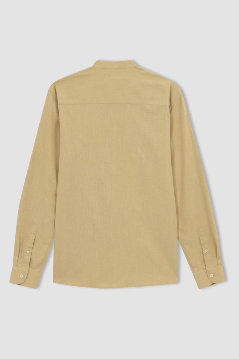 HOMME Beige Chemise à col polo et manches courtes 100% coton