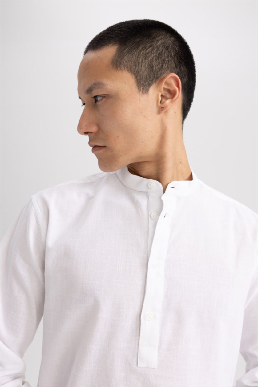 HOMME Blanc Chemise À Manches Longues Coupe Slim