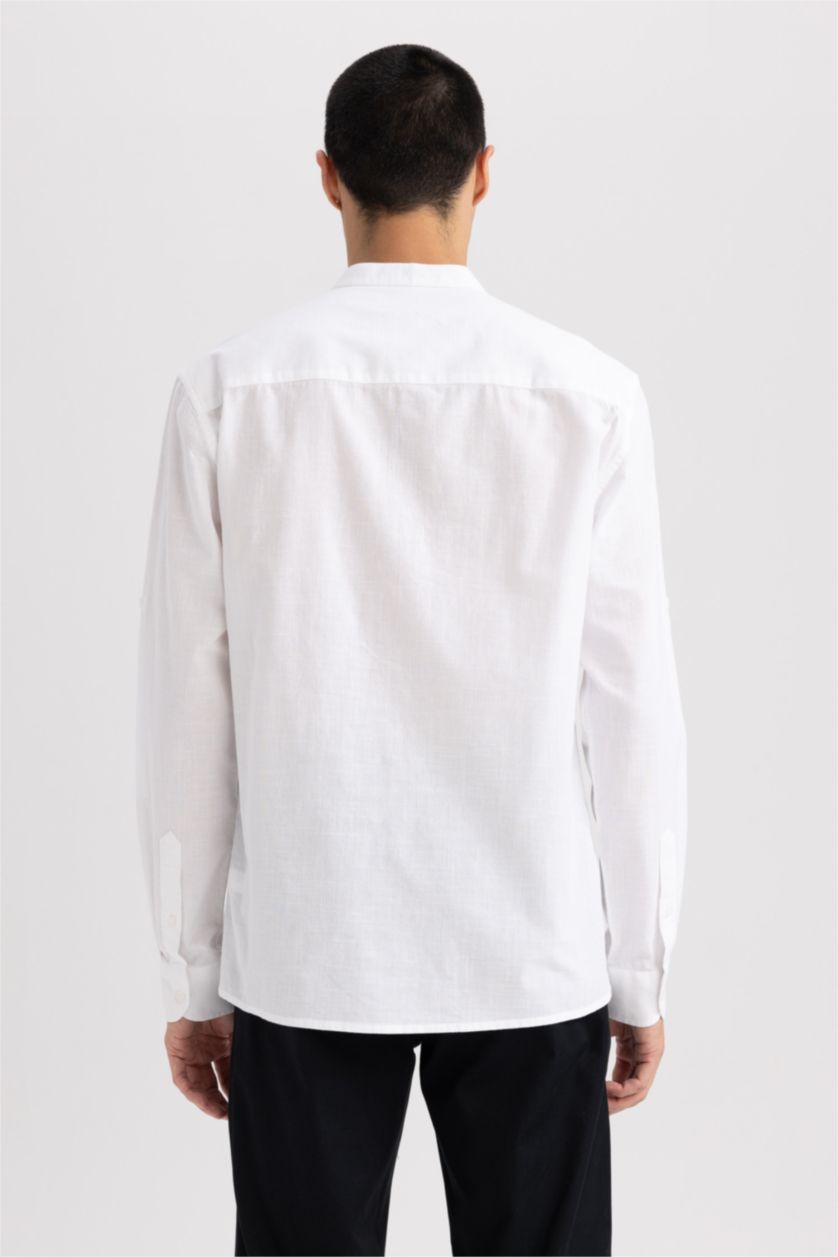 HOMME Blanc Chemise À Manches Longues Coupe Slim