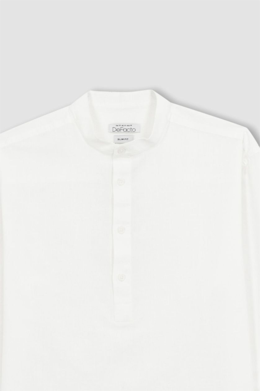 HOMME Blanc Chemise À Manches Longues Coupe Slim