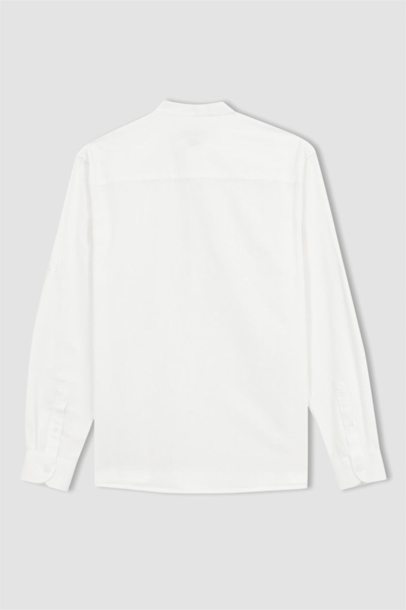 HOMME Blanc Chemise À Manches Longues Coupe Slim