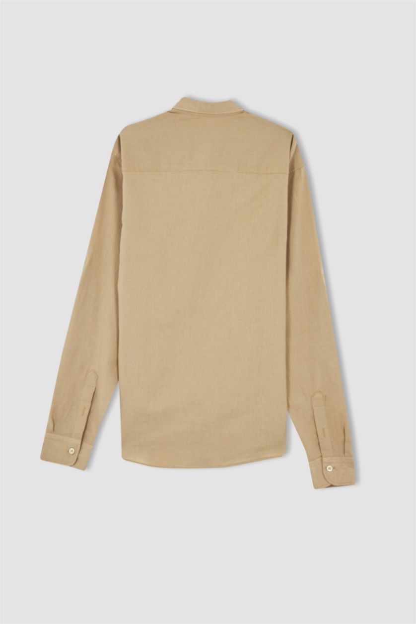 MAN Beige Regular Fit Long Sleeve Shirt