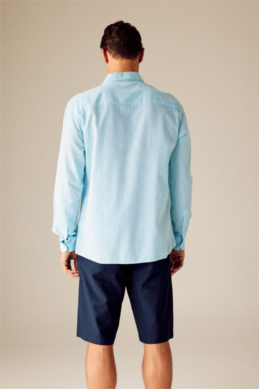 MAN Mint Regular Fit Polo Neck Long Sleeve Shirt