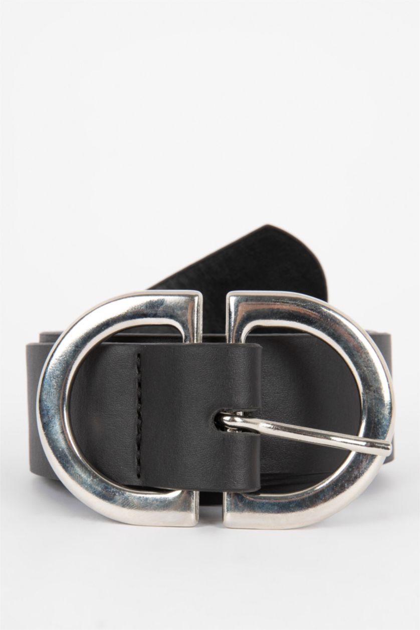 Kadın Siyah Kadın Suni Deri Elbise Kemeri