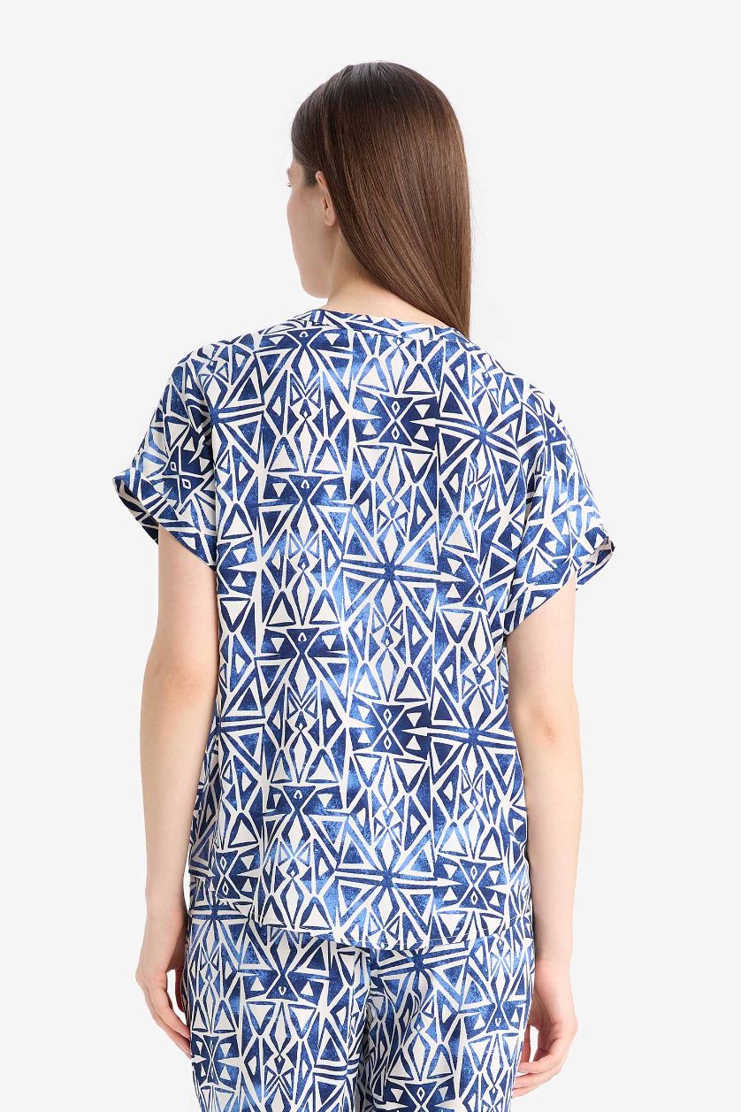 FEMME Marin T-shirt imprimé à col rond Coupe régulière