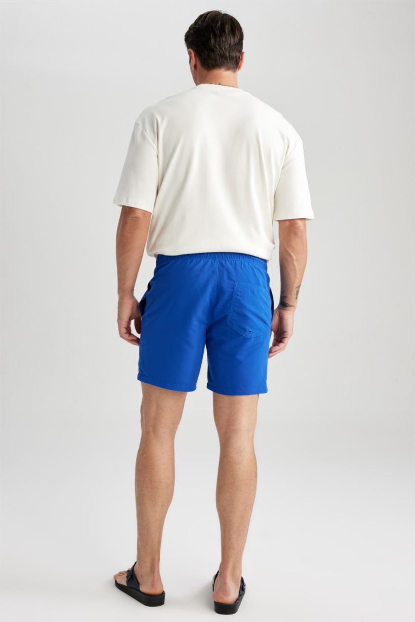 HOMME Bleu Short De Bain Tissé Coupe Régulière