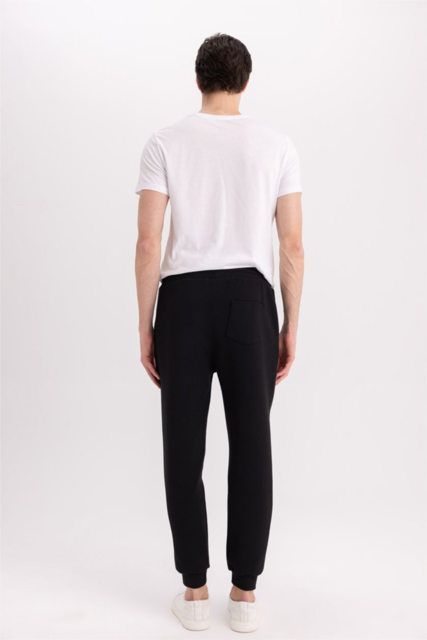 MAN Black Slim Fit Rib Hem Trousers