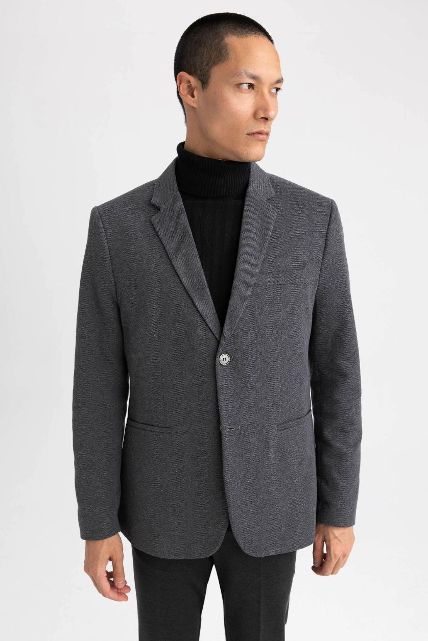 MAN Anthracite Melange Slim Fit Blazer