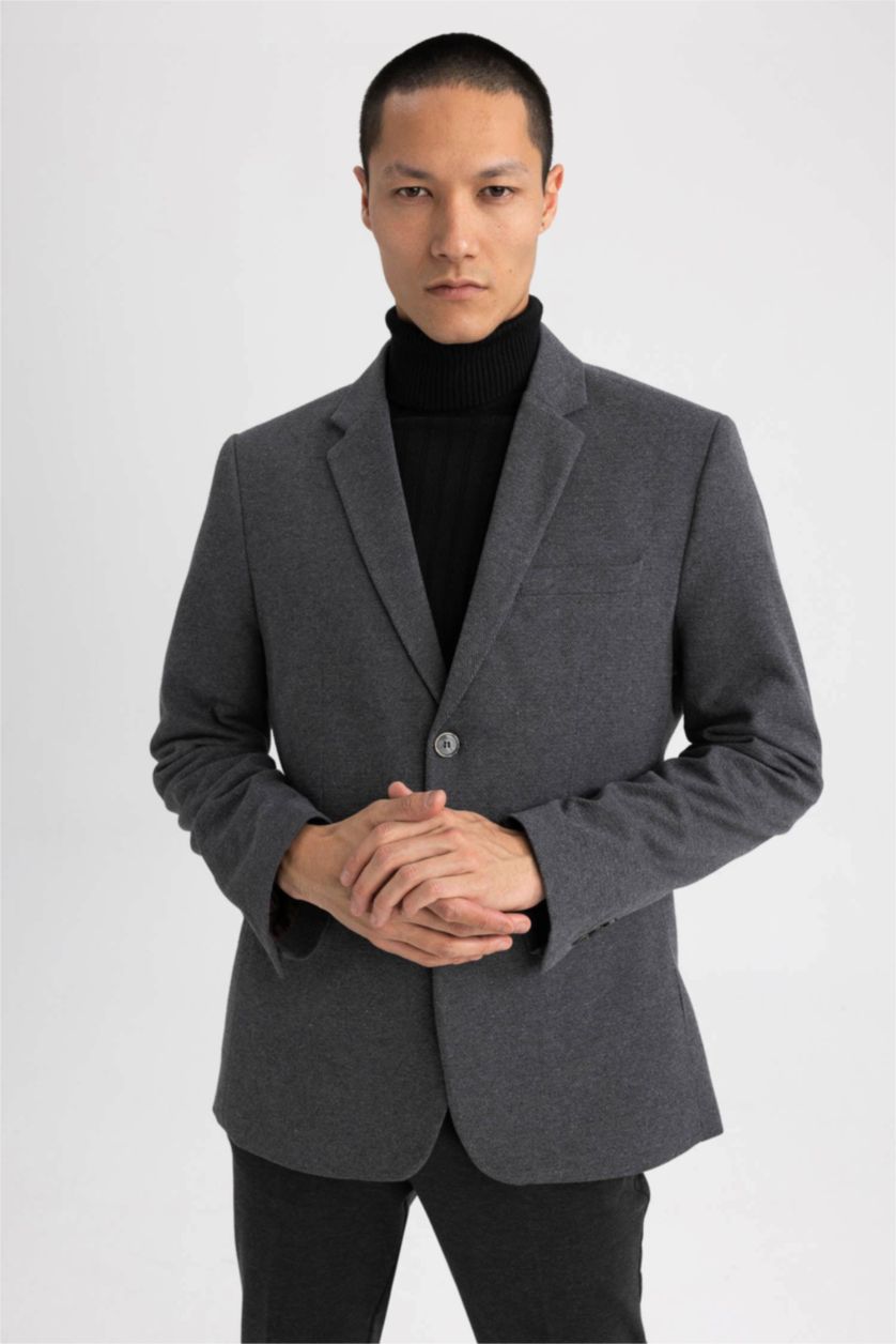 MAN Anthracite Melange Slim Fit Blazer