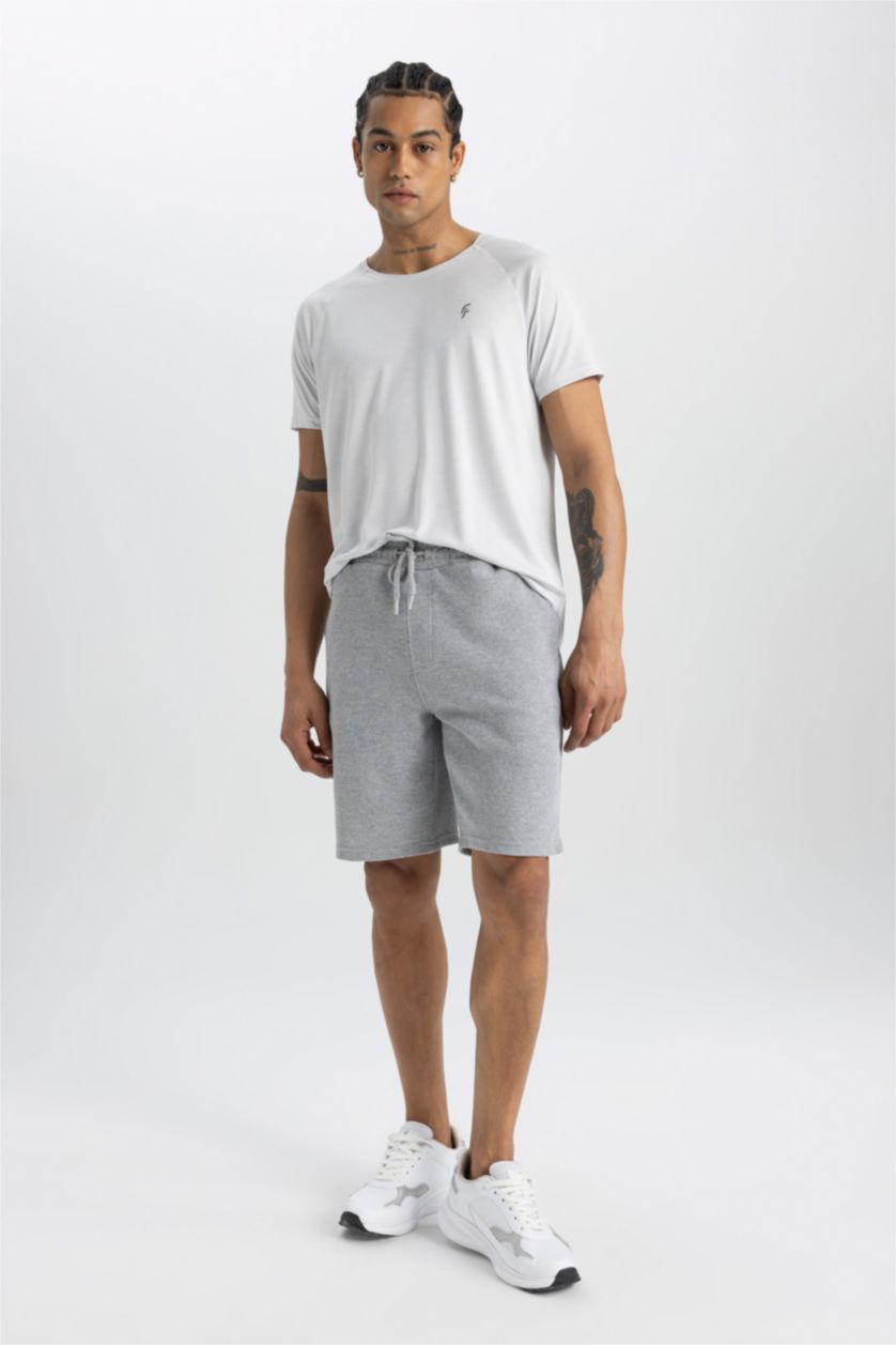 HOMME Gris Clair Short Coupe slim raccourcie