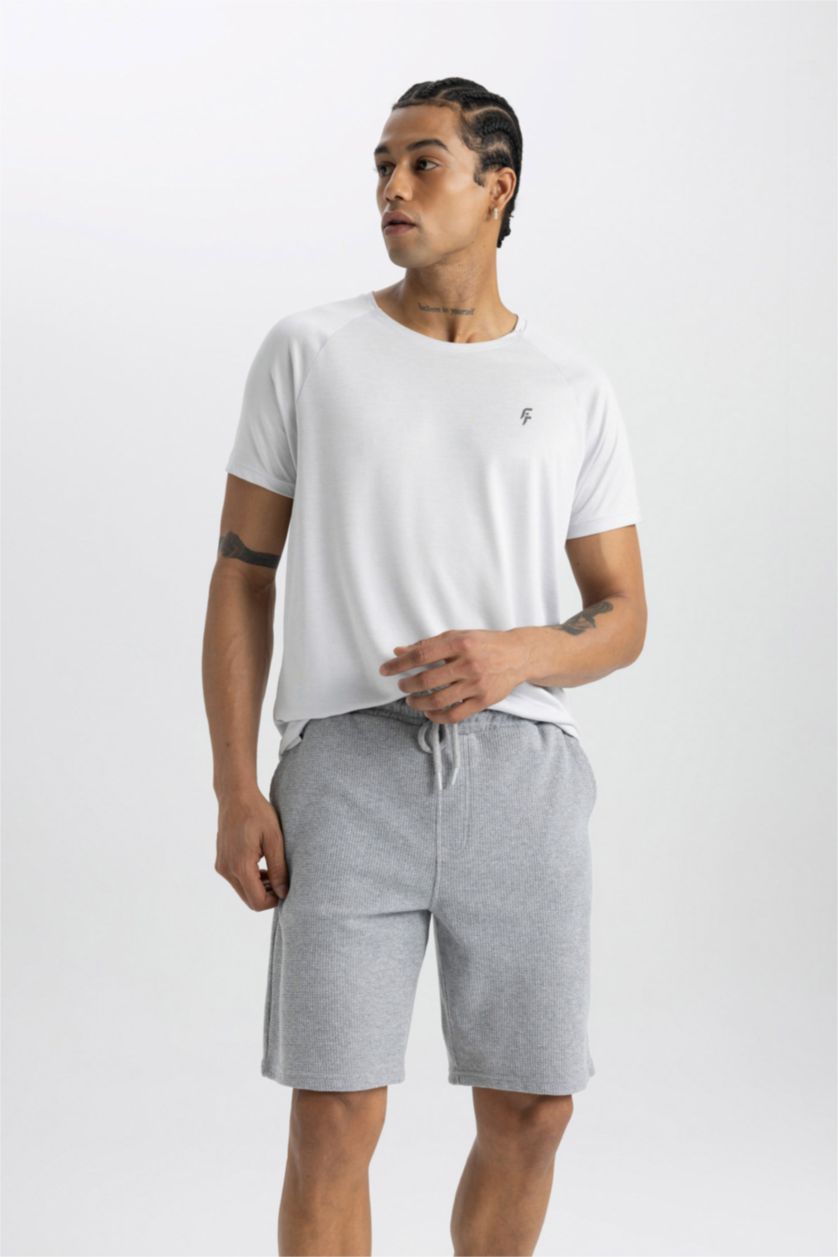 HOMME Gris Clair Short Coupe slim raccourcie