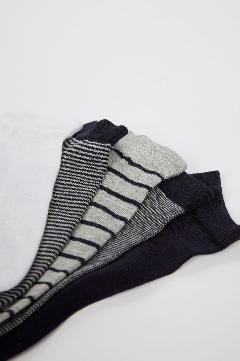 Erkek Karma Erkek Baskılı 5'li Pamuklu Patik Çorap