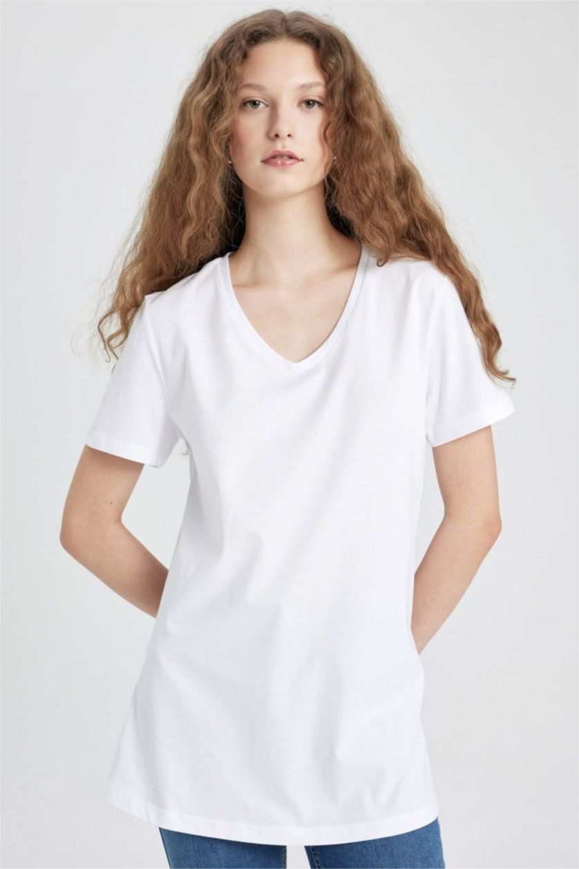 WOMAN White Regular Fit Short Sleeve Maternity T-Shirt