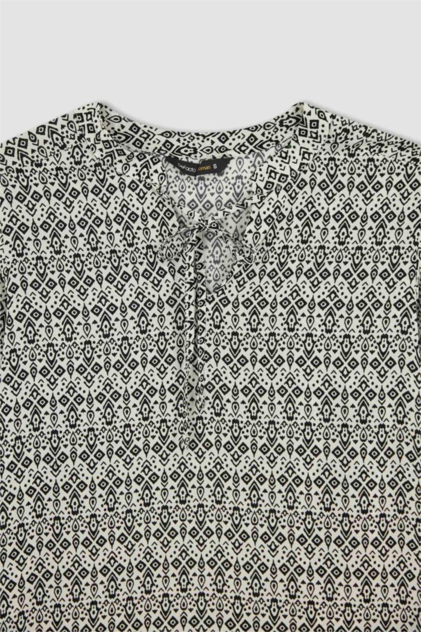 Kadın Taş Regular Fıt Uzun Kollu Bluz