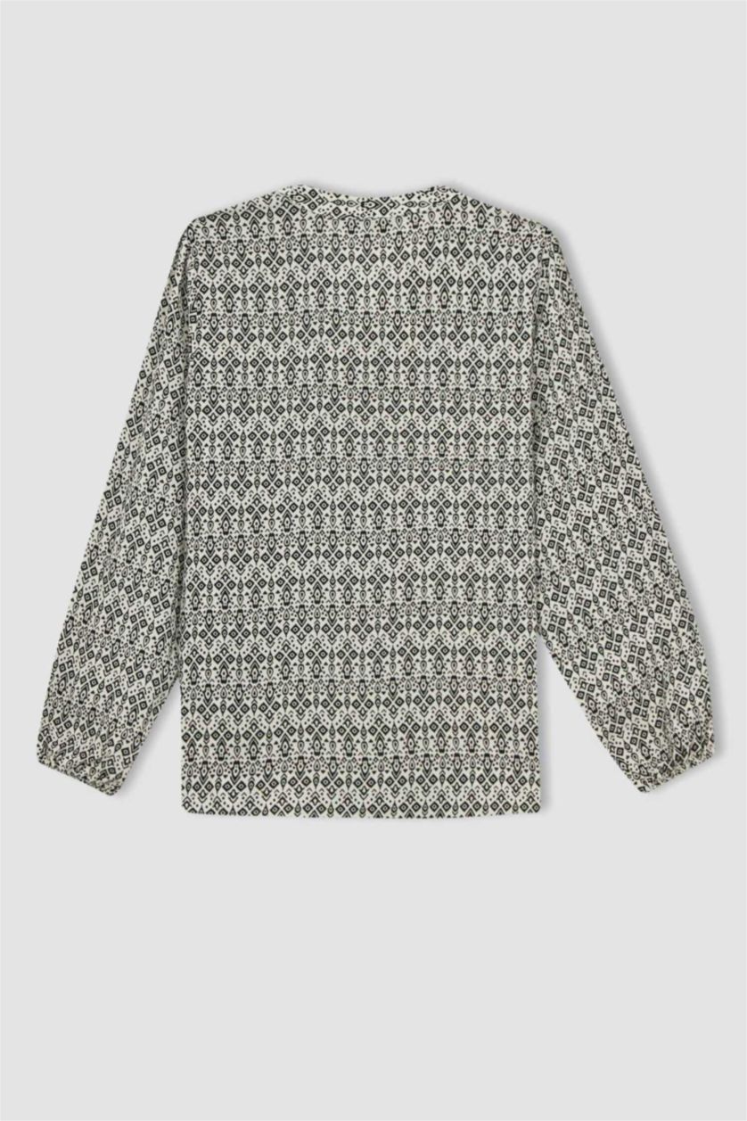 Kadın Taş Regular Fıt Uzun Kollu Bluz