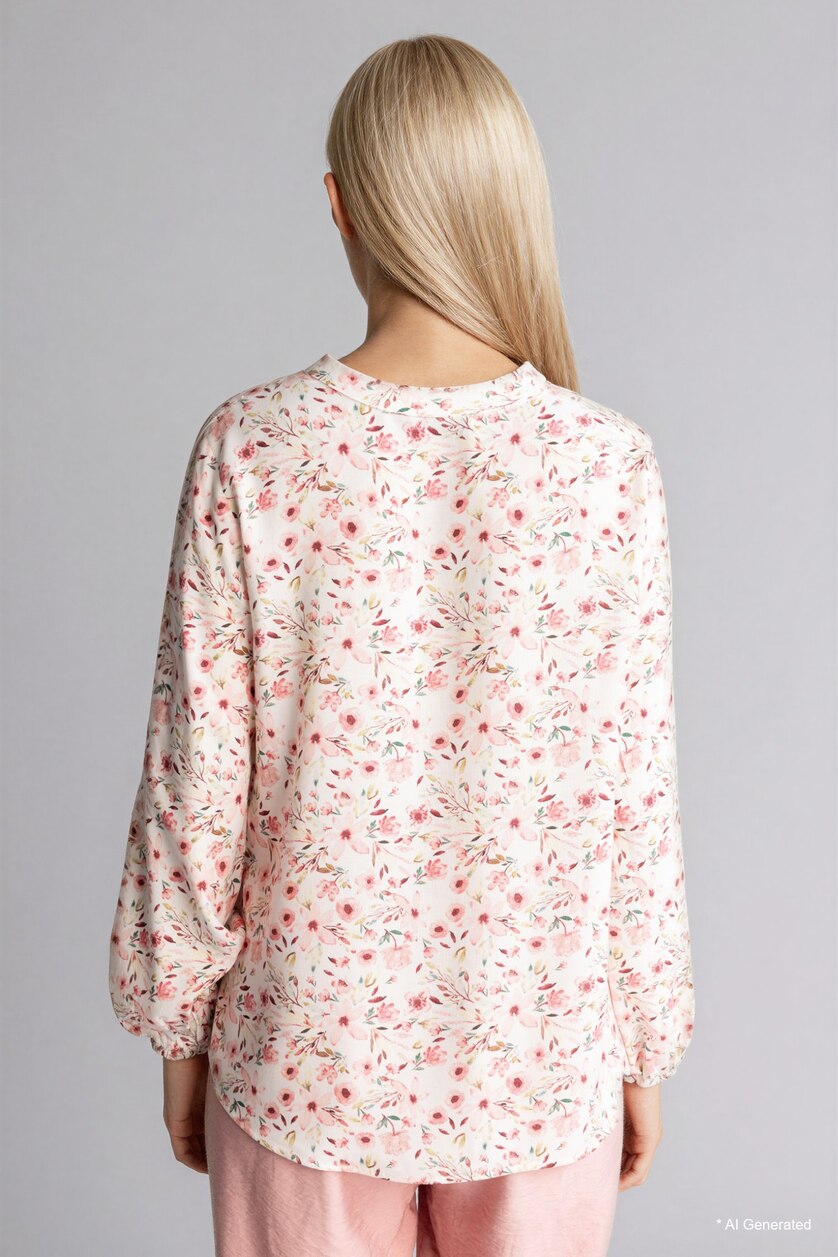 Women Bordeaux Regular Fit Crew Neck Printed Blouse