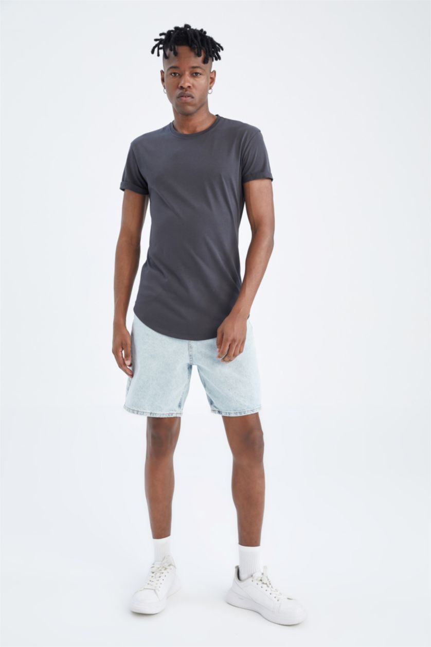 MAN Dark Anthracite Long Muscle Fit Short Sleeve T-Shirt