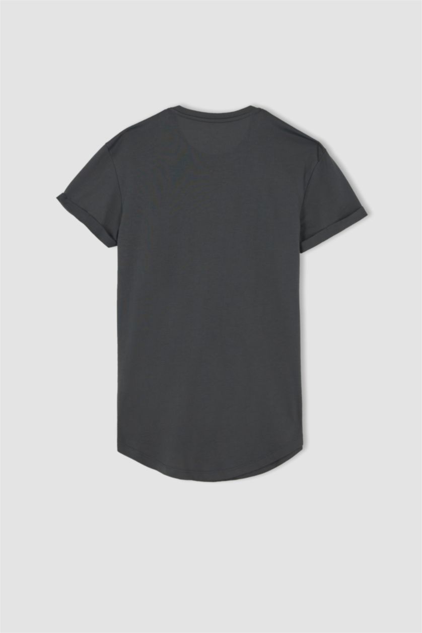 MAN Dark Anthracite Long Muscle Fit Short Sleeve T-Shirt
