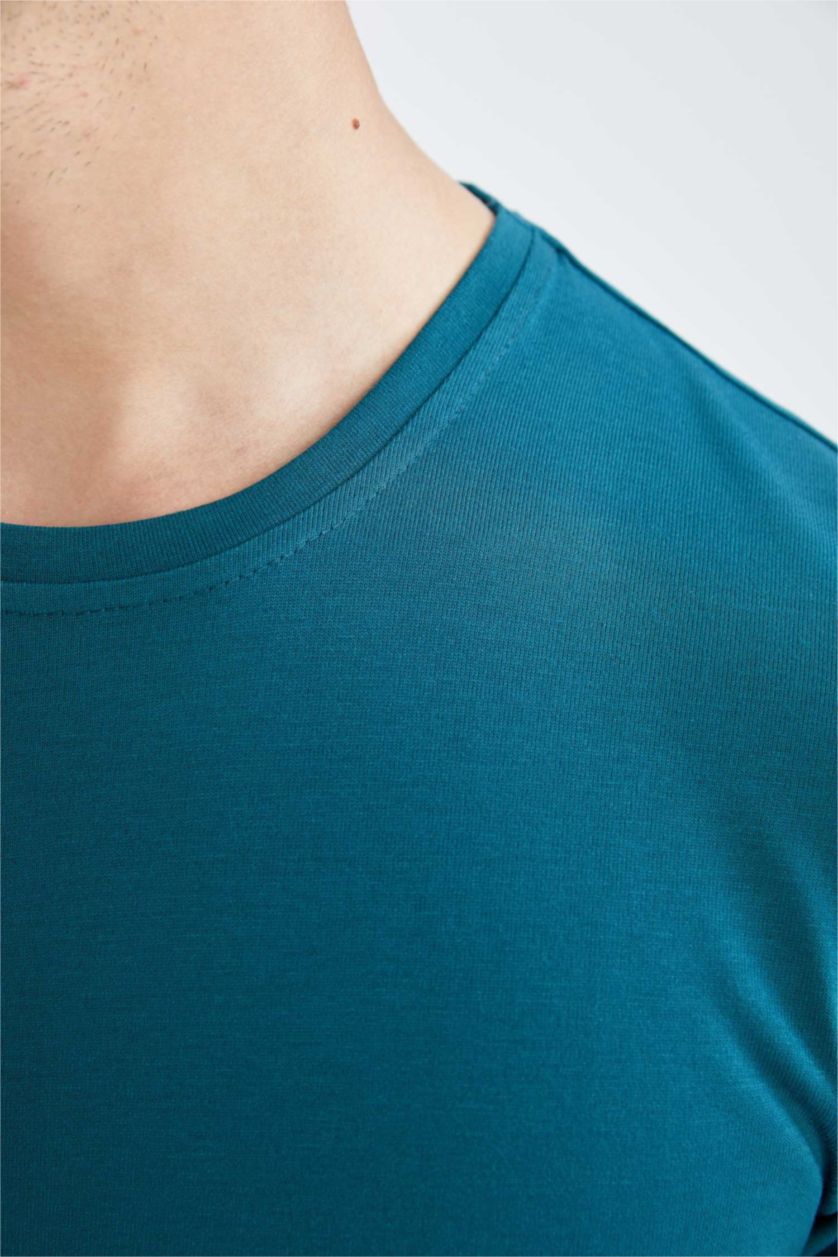 Мужчины Зеленый Long Muscle Fit Short Sleeve T-Shirt