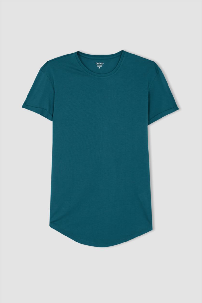 Мужчины Зеленый Long Muscle Fit Short Sleeve T-Shirt