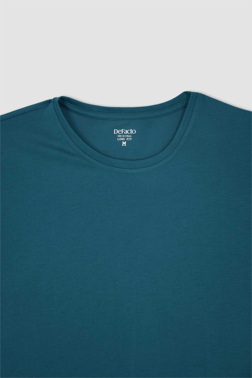 Мужчины Зеленый Long Muscle Fit Short Sleeve T-Shirt