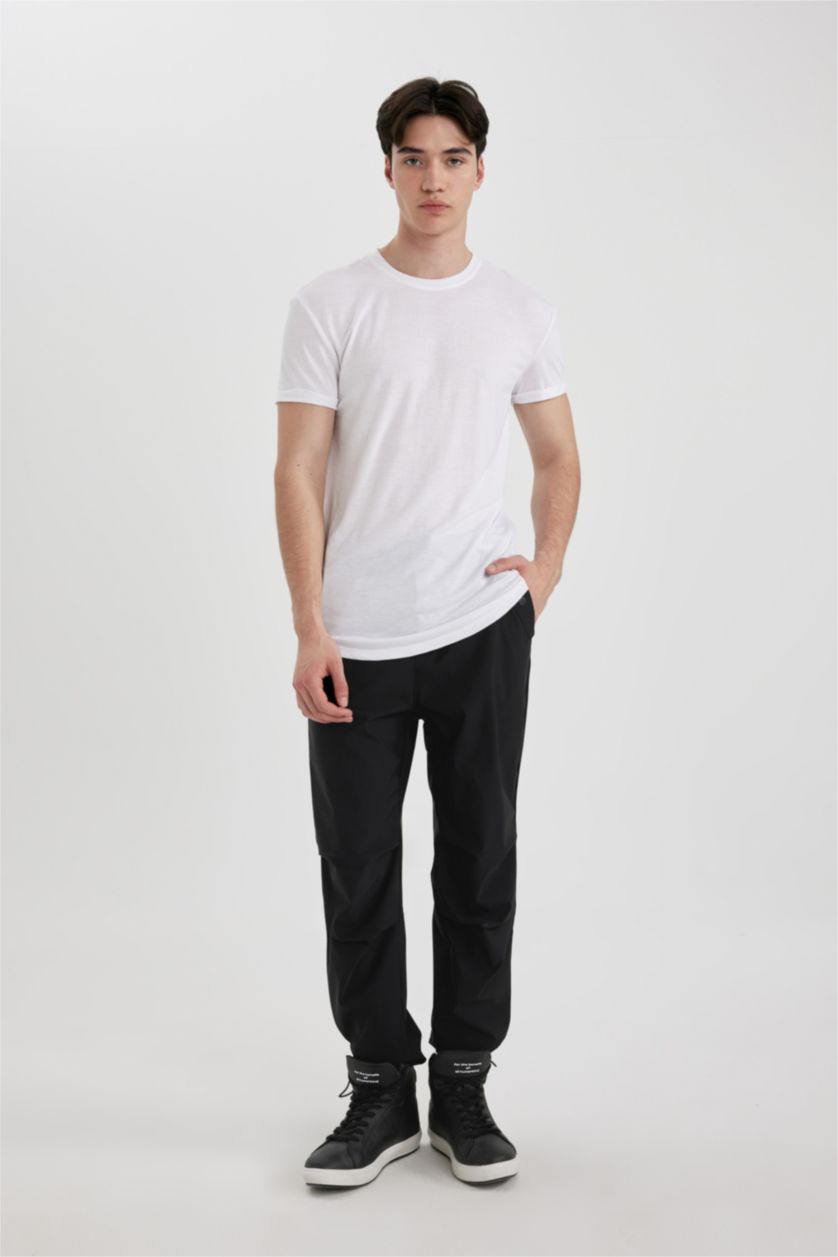 رجالي أبيض Long Muscle Fit Short Sleeve T-Shirt