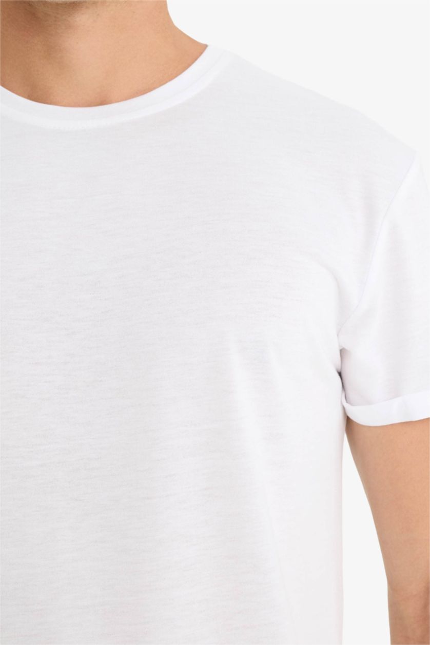 MAN White Long Muscle Fit Short Sleeve T-Shirt
