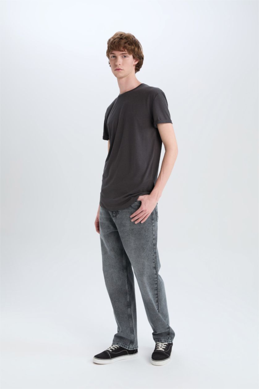 MAN Black Long Muscle Fit Short Sleeve T-Shirt