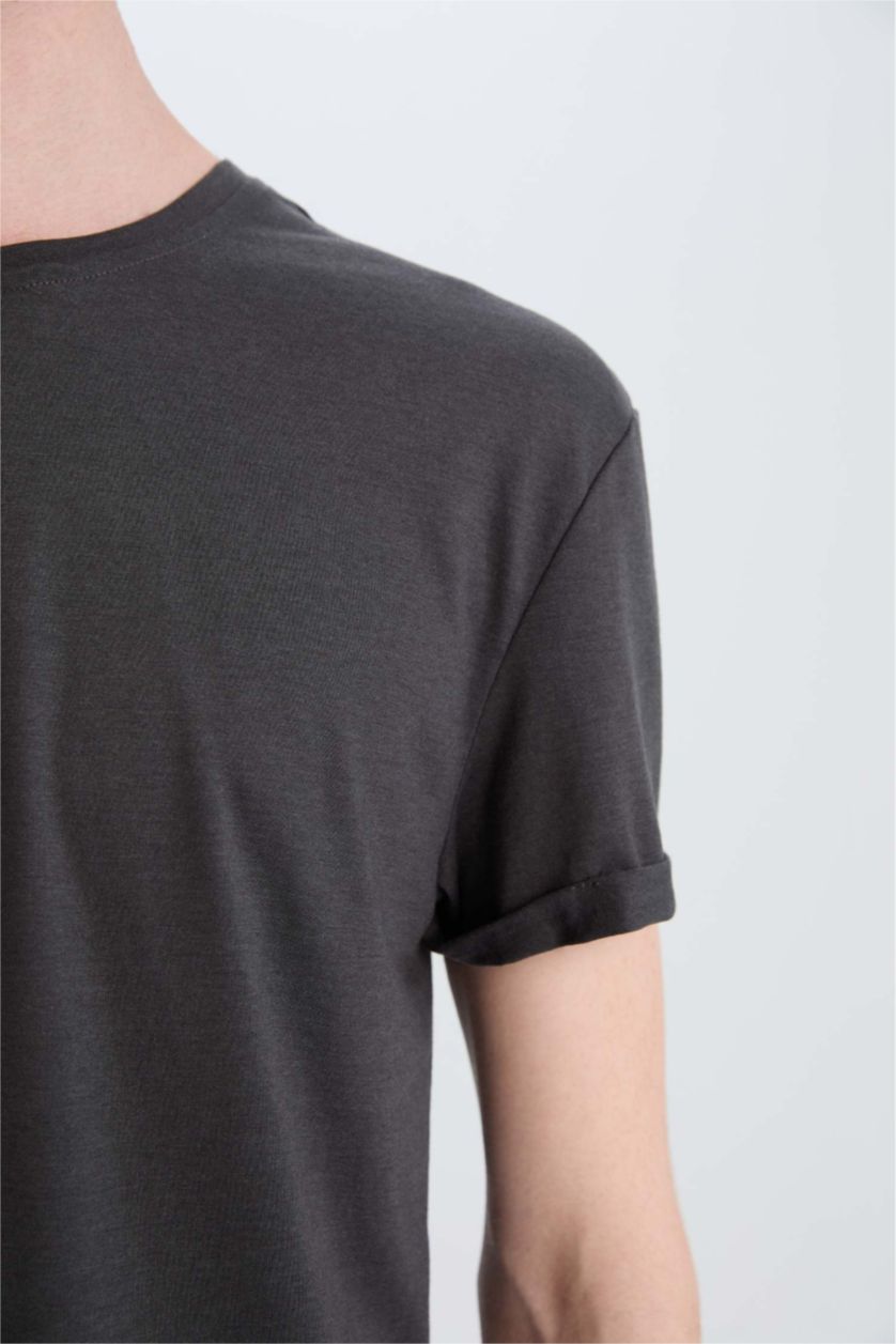 MAN Black Long Muscle Fit Short Sleeve T-Shirt