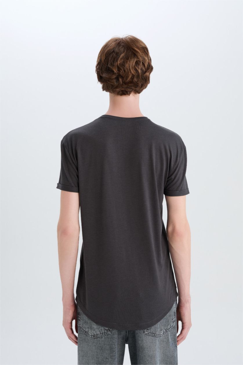 MAN Black Long Muscle Fit Short Sleeve T-Shirt