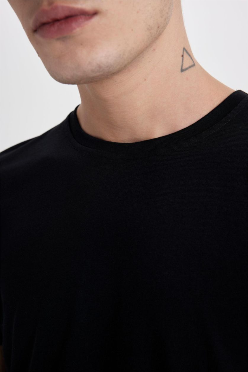 MAN Black Long Muscle Fit Short Sleeve T-Shirt