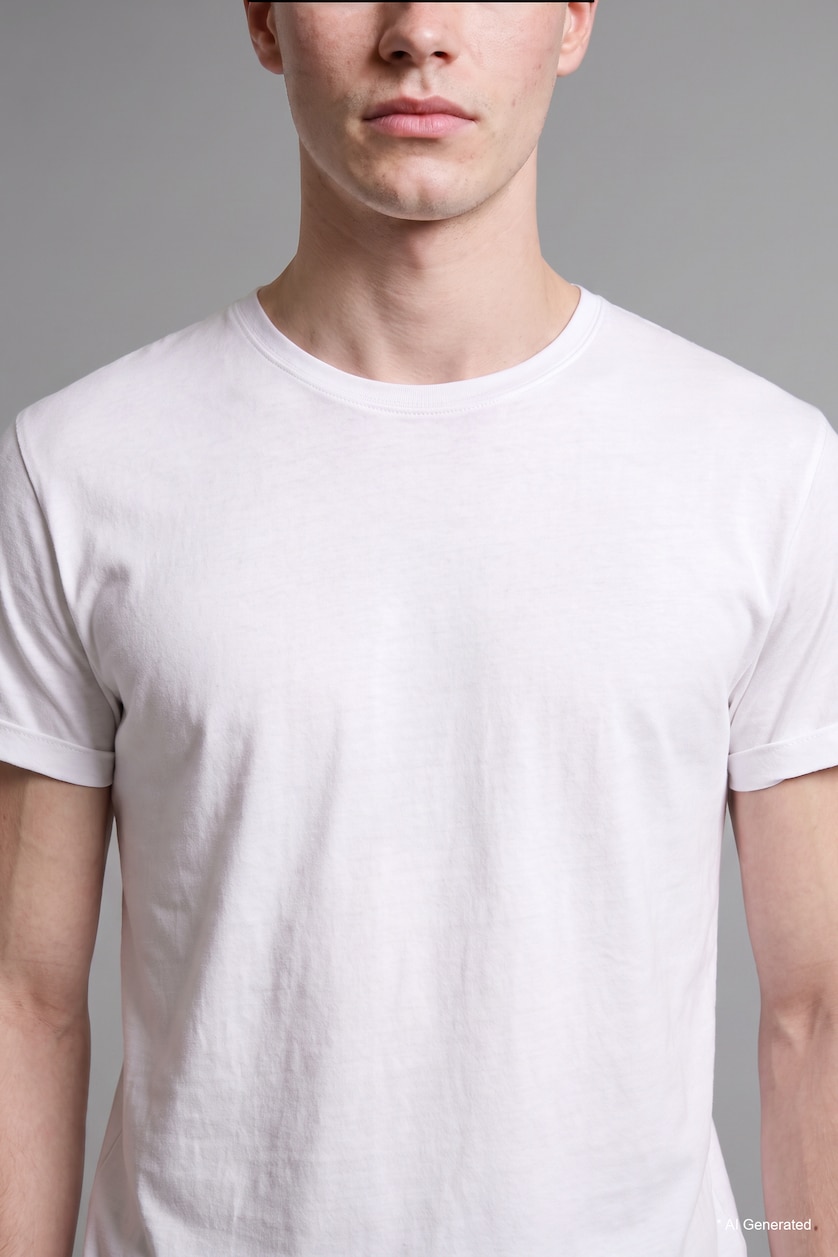 Men White Long Fit Short Sleeve T-Shirt