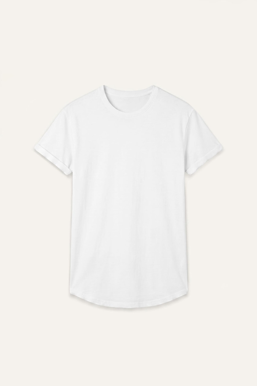 Men White Long Fit Short Sleeve T-Shirt