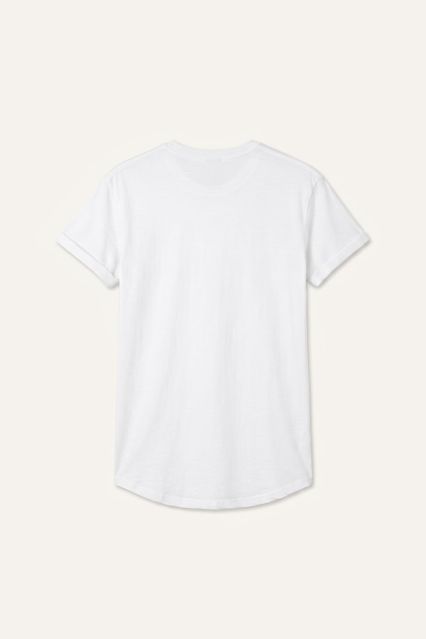 Men White Long Fit Short Sleeve T-Shirt