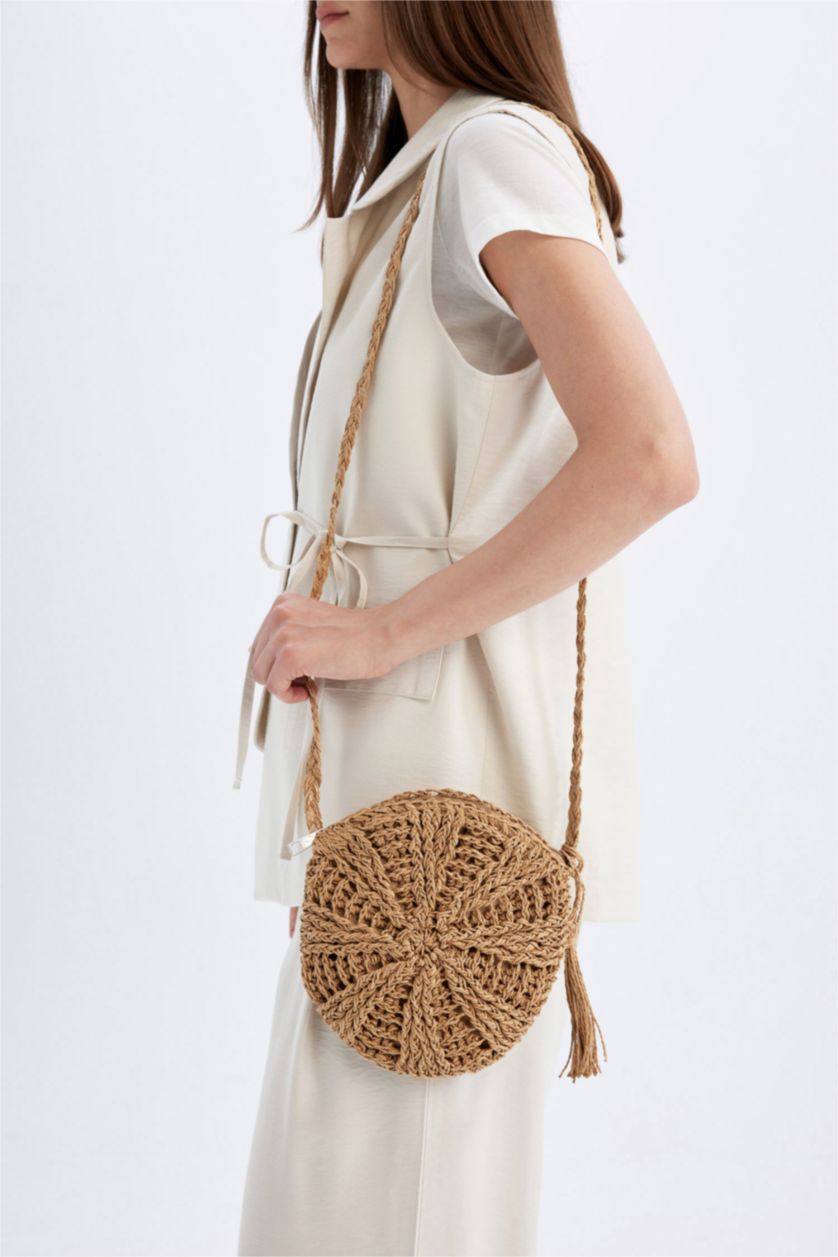 Woman Sand Women Straw Crossbody Bag