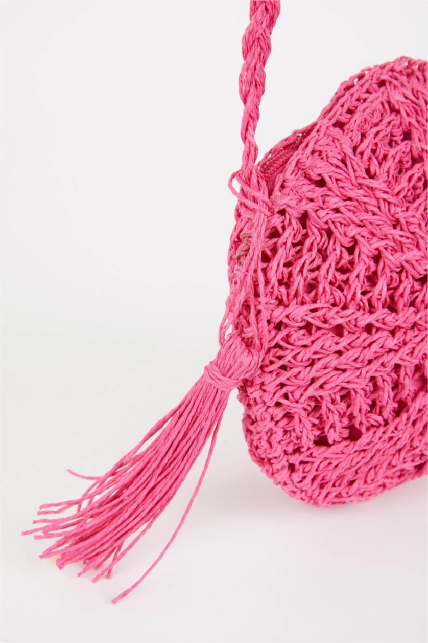 نساء فوشي حقيبة كروس بودي حصيري