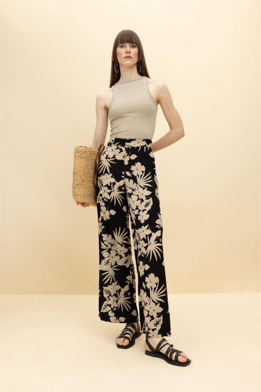 WOMAN Black High Waist Palazzo Trousers