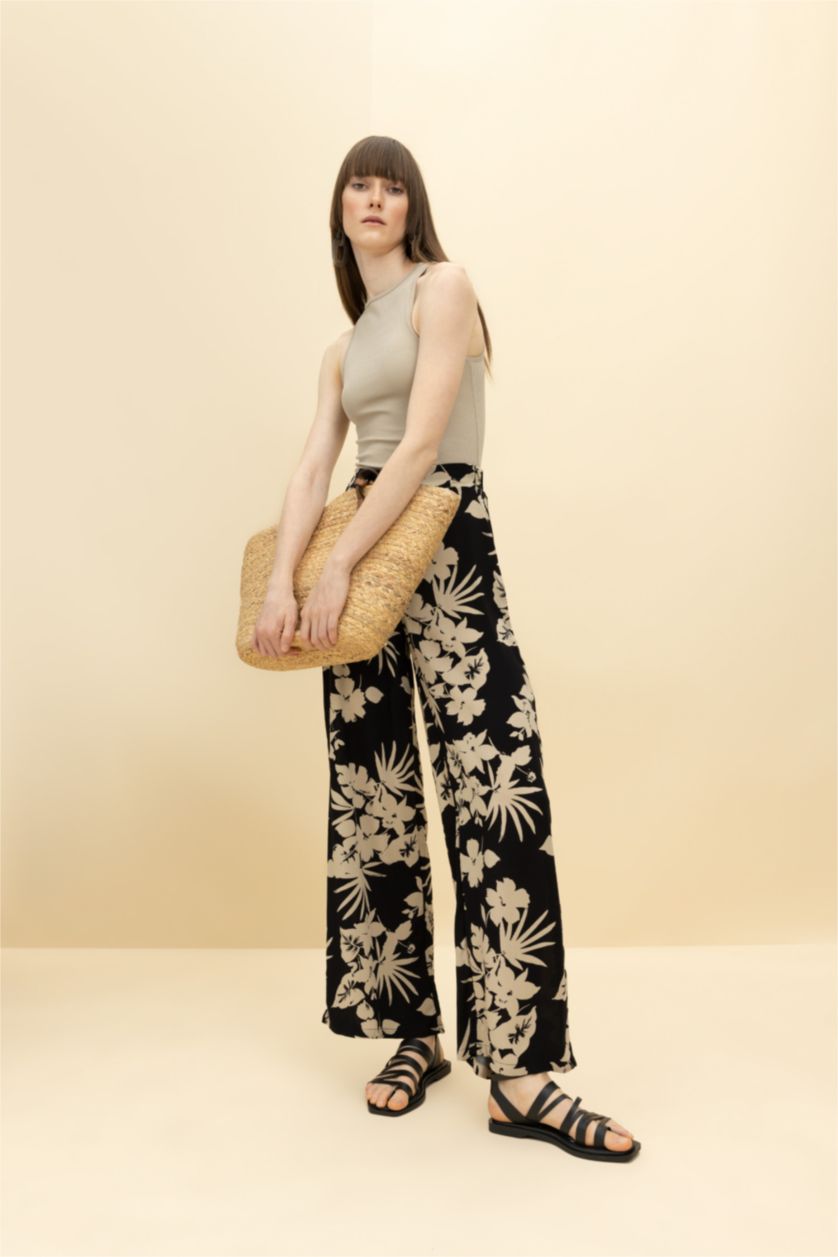 WOMAN Black High Waist Palazzo Trousers