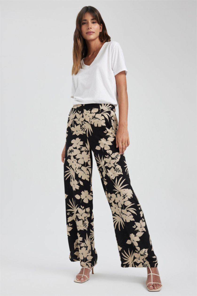 WOMAN Black High Waist Palazzo Trousers