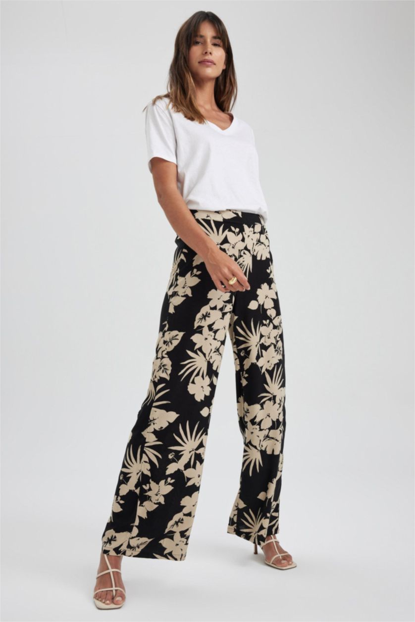 WOMAN Black High Waist Palazzo Trousers