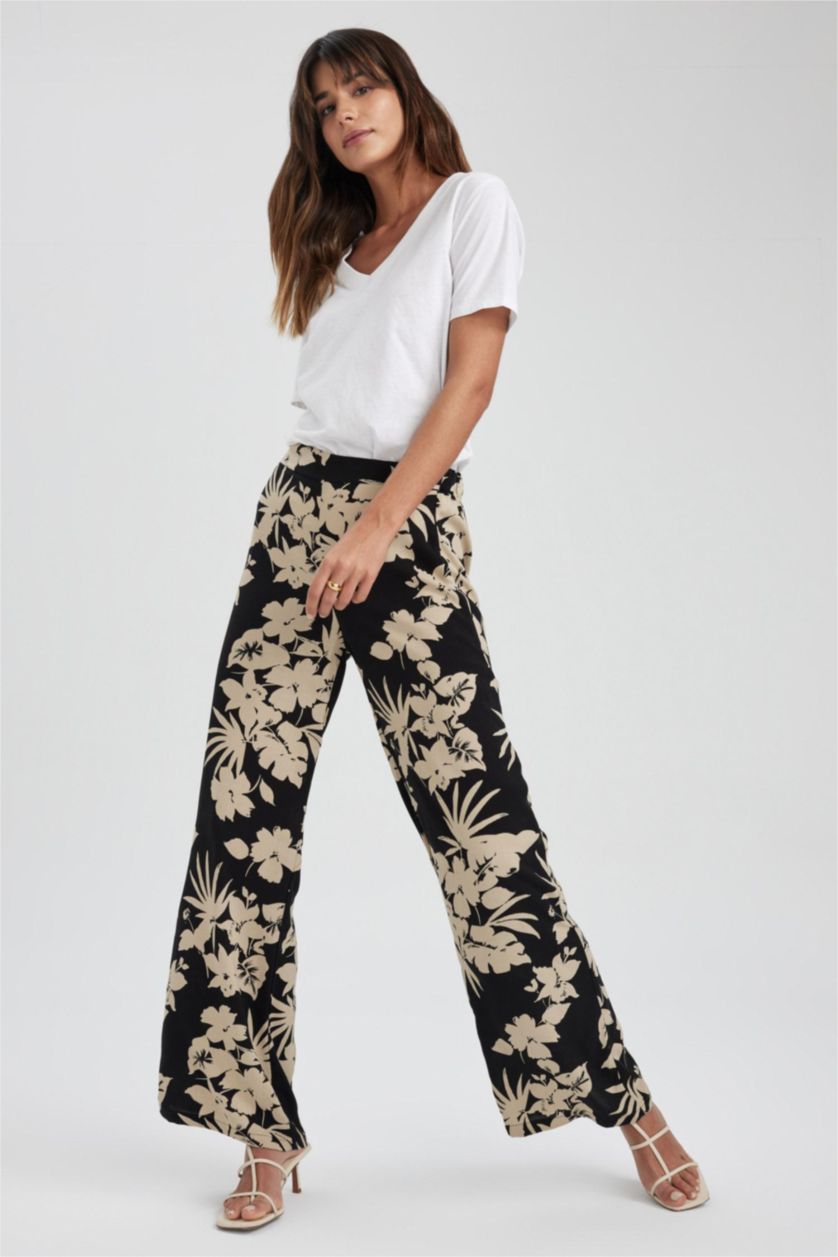 WOMAN Black High Waist Palazzo Trousers