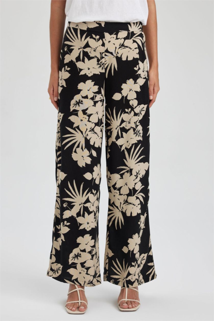 WOMAN Black High Waist Palazzo Trousers